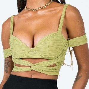 Princess Polly Olive Green Crop Top